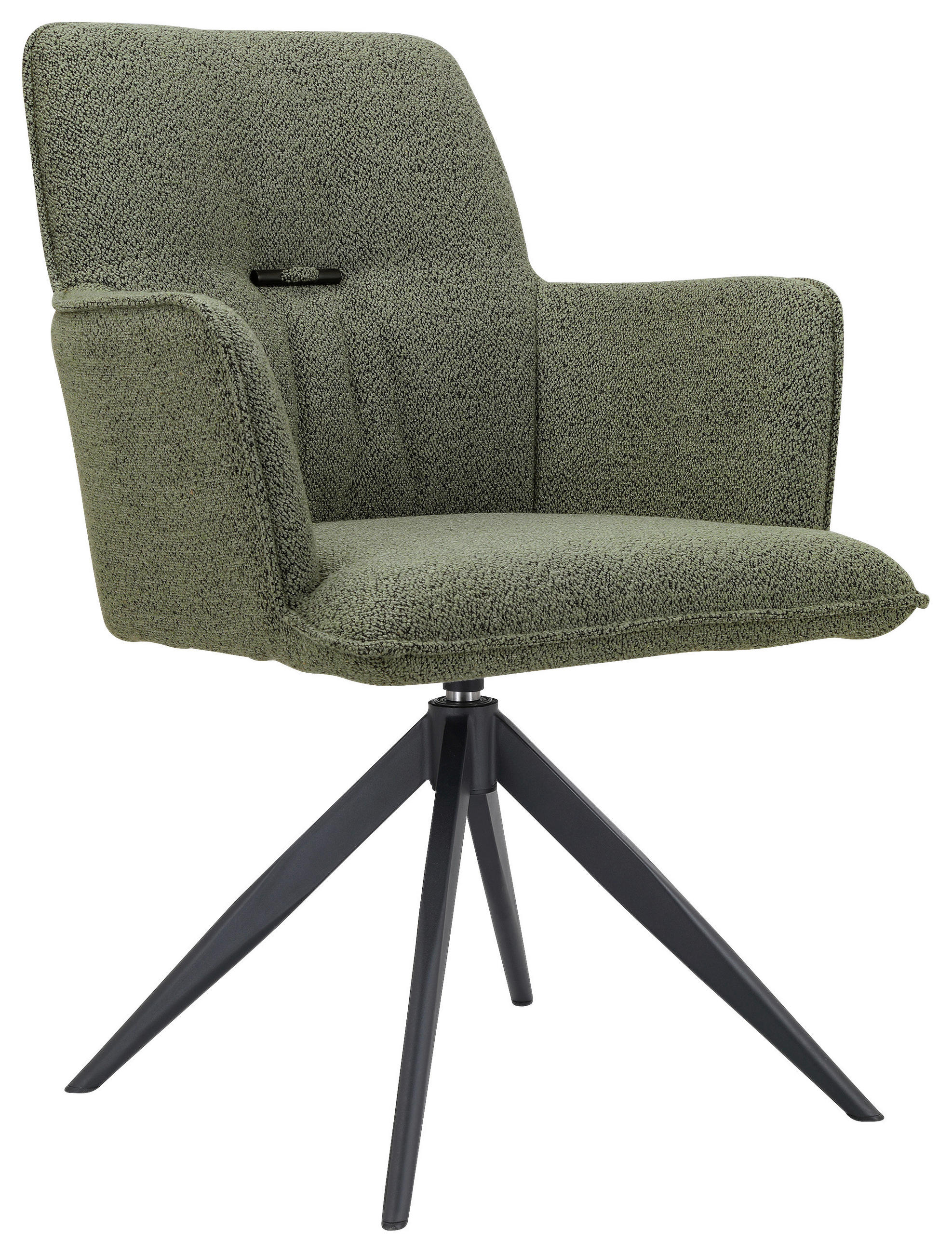 NASLANJAČ, kovina, tekstil zelena, črna  - črna/zelena, Design, kovina/tekstil (60/87/64,5cm) - Novel