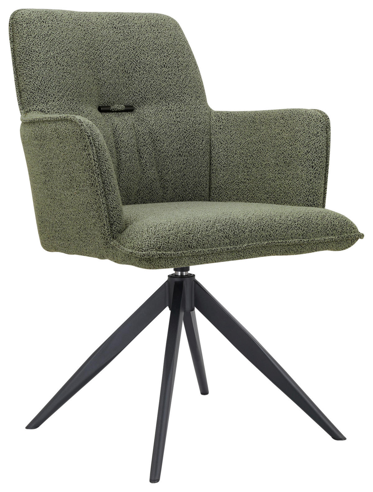 NASLANJAČ, kovina, tekstil zelena, črna  - črna/zelena, Design, kovina/tekstil (60/87/64,5cm) - Novel