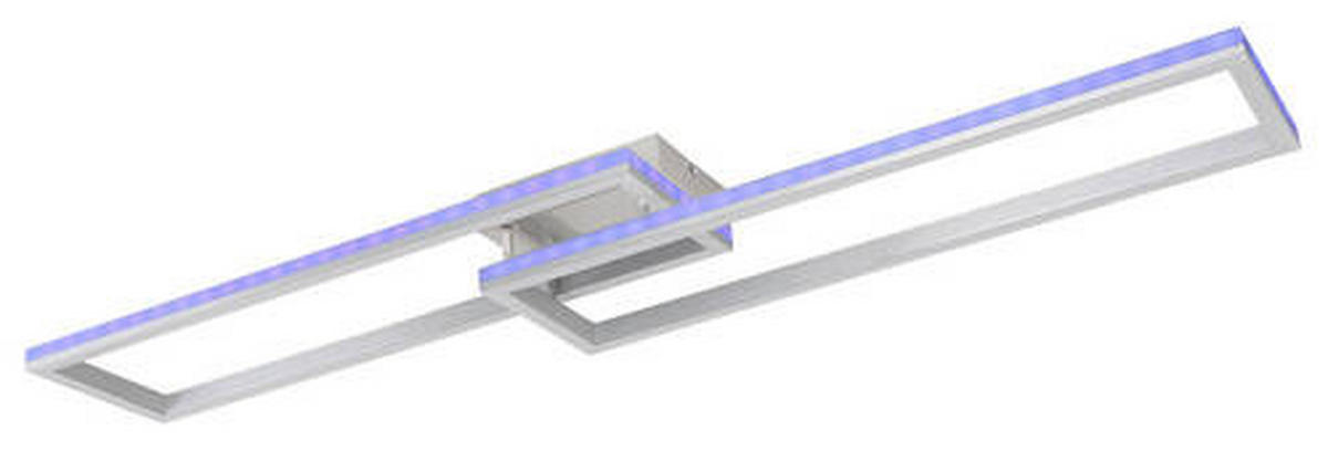 LED-DECKENLEUCHTE 40 W    119,5/25,5/10 cm  - Silberfarben/Opal, Design, Kunststoff/Metall (119,5/25,5/10cm) - Globo