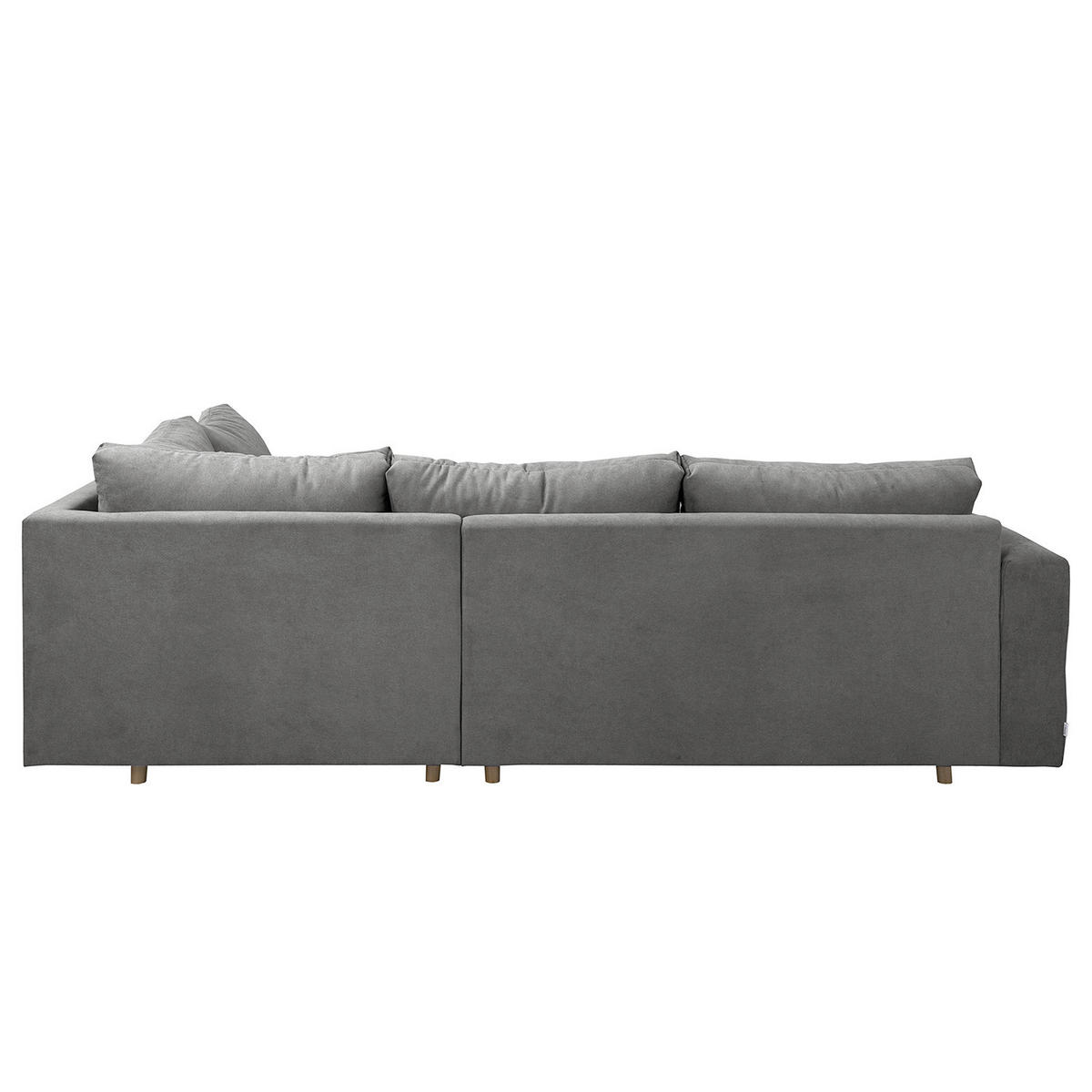 ECKSOFA Ariella Dunkelgrau Mikrofaser  - Dunkelgrau/Naturfarben, Design, Holz/Textil (231/161cm) - Livetastic