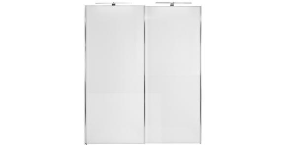 Schwebetürenschrank mit Glas 225cm Sonate Rom, Weiß Dekor - Weiß, MODERN, Holz/Holzwerkstoff (225/240/68cm) - Luca Bessoni