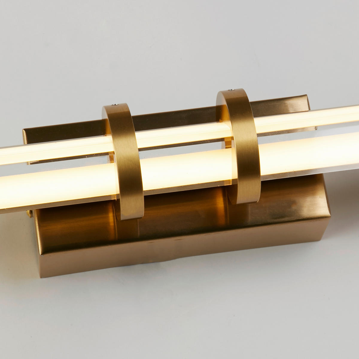 WANDLEUCHTE Parma 46,5/8,5/5,5 cm  - Klar/Messingfarben, Design, Glas/Metall (46,5/8,5/5,5cm)