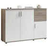 KOMMODE Bobby  in 120/82/35 cm  - Eiche dunkel/Silberfarben, KONVENTIONELL, Holzwerkstoff/Kunststoff (120/82/35cm) - Boxxx