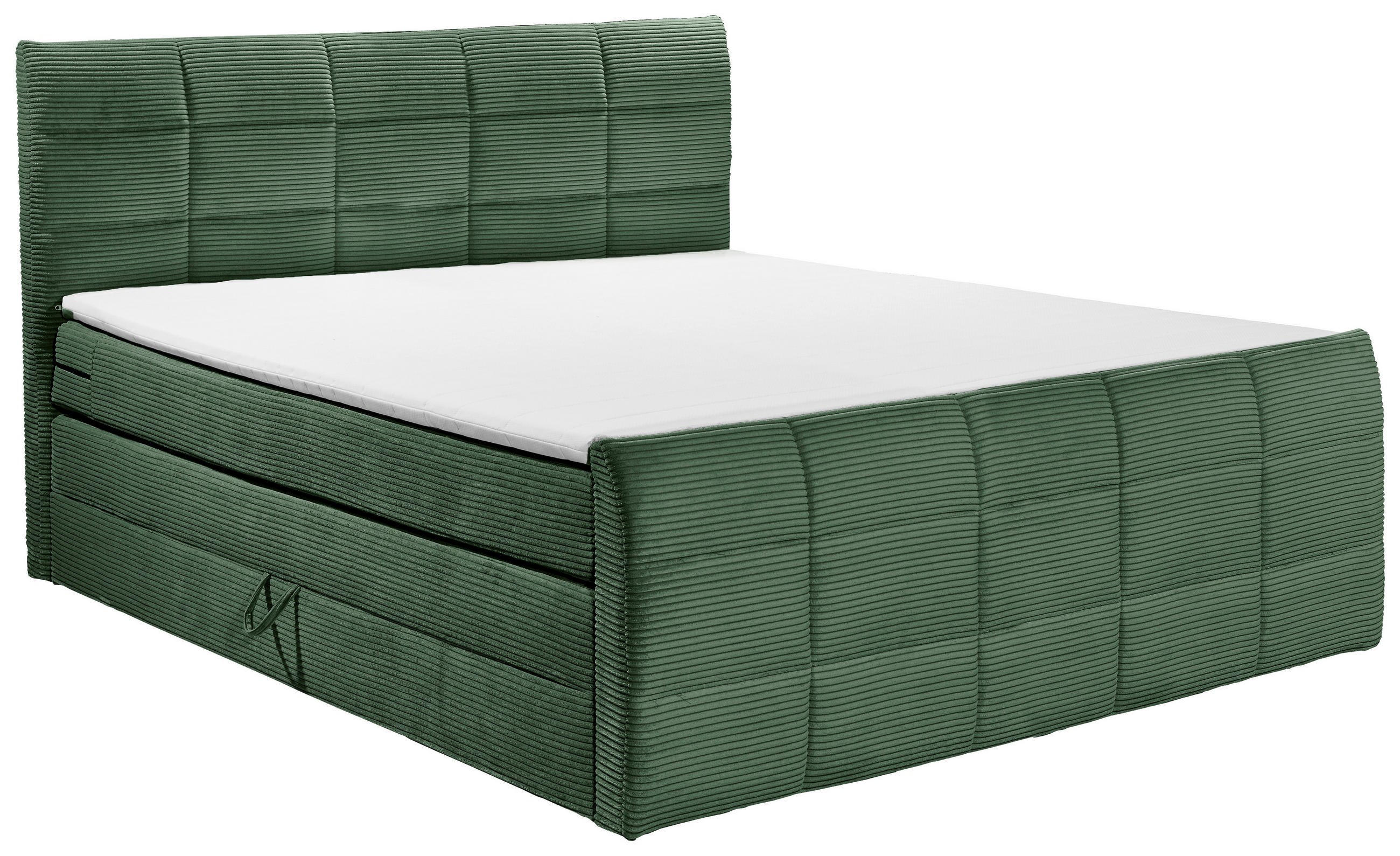 BOXSPRINGBETT 180/200 cm  in Olivgrün  - Schwarz/Olivgrün, MODERN, Holzwerkstoff/Kunststoff (180/200cm) - MID.YOU