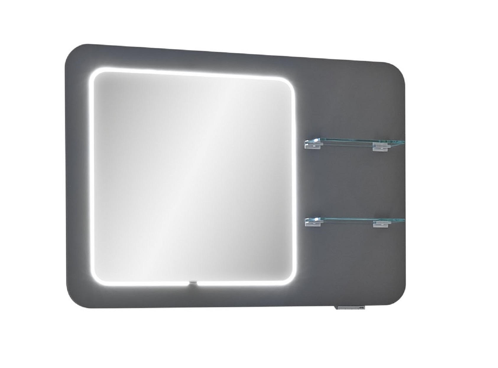 BADEZIMMERSPIEGEL 105/75/3,2 cm - Grau, MODERN, Glas/Holzwerkstoff (105/75/3,2cm) - Sadena