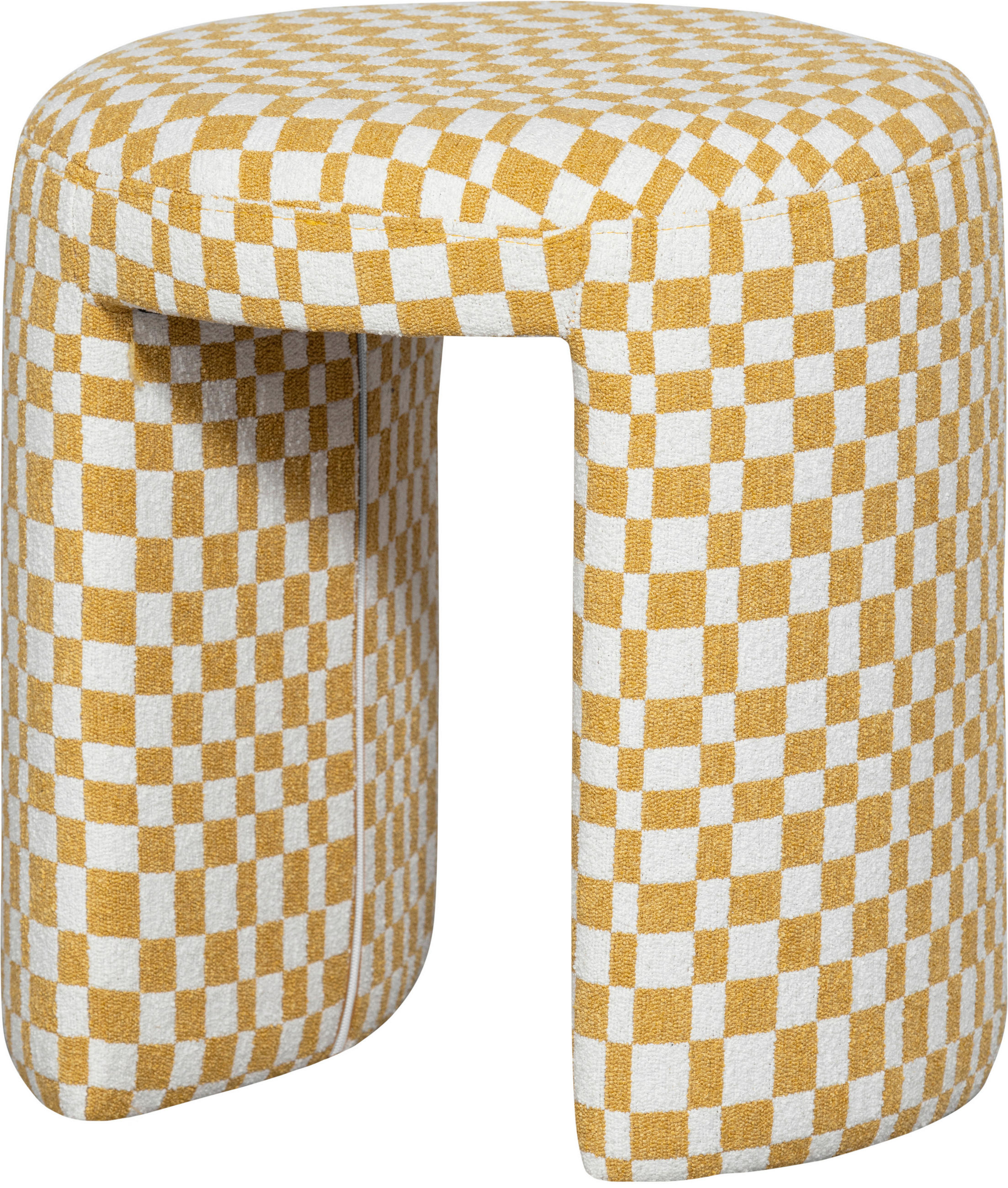 HOCKER Charlie Webstoff Gelb, Weiß  - Gelb/Weiß, Design, Textil (45/47/45cm) - Livetastic