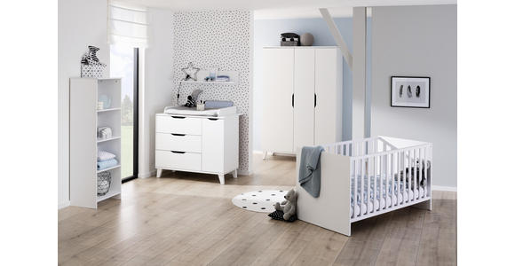 BABYKLEIDERSCHRANK Michi - Weiß, Trend, Holz/Holzwerkstoff (131,5/198,0/52,4cm) - My Baby Lou
