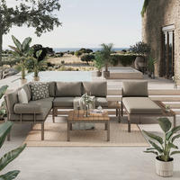 Set Lounge 3 piese  219/238 cm   - culoare natur/taupe, Design, plastic/metal (219/238cm) - Amatio