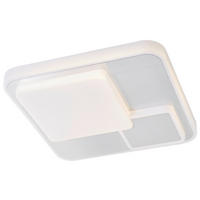 STROPNÉ LED SVIETIDLO, 38,5/38,5/8 cm - biela, Basics, kov/plast (38,5/38,5/8cm) - Xora