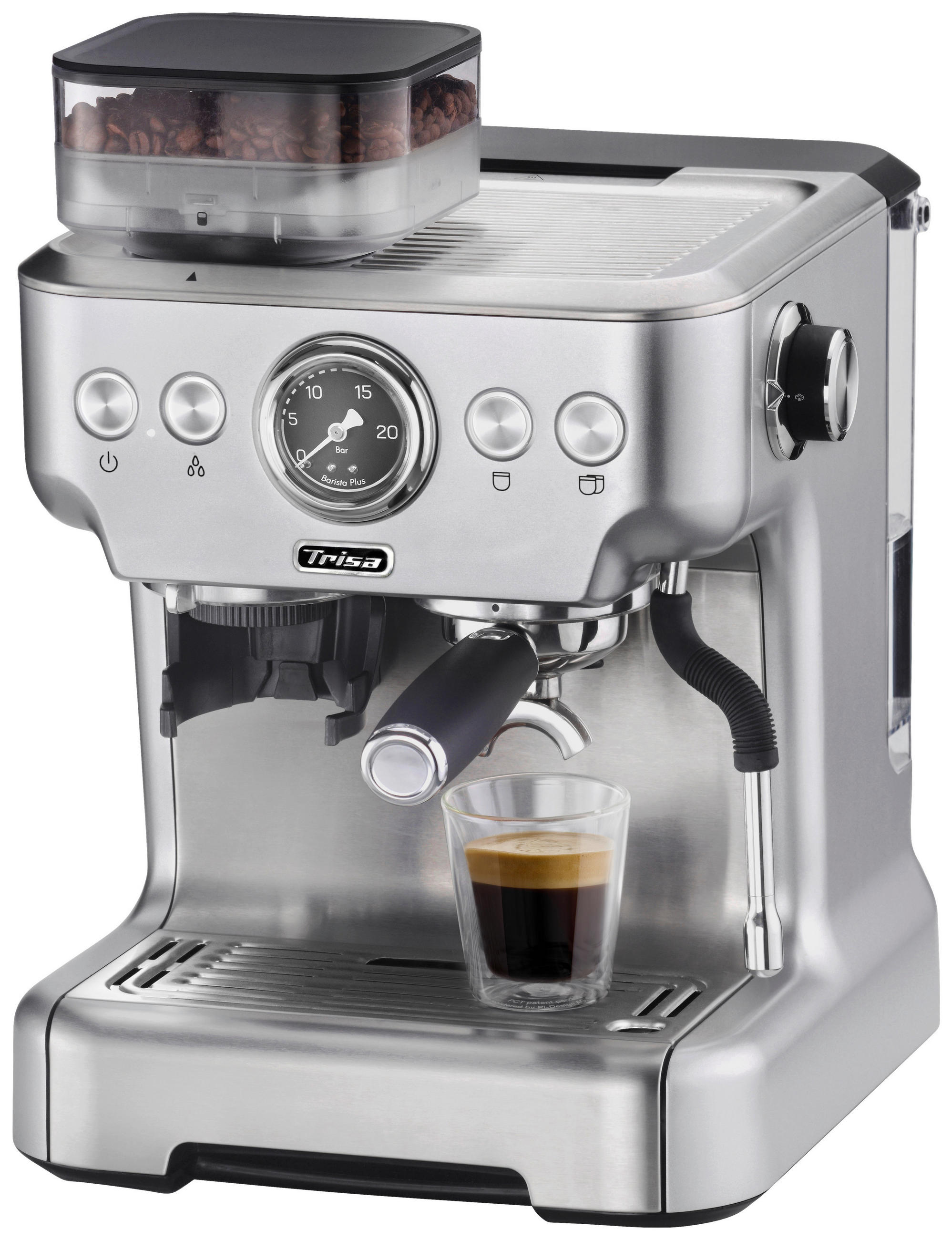 ESPRESSOMASCHINE  - Silberfarben, Basics, Metall (32,5/41/28cm) - Trisa Electronics