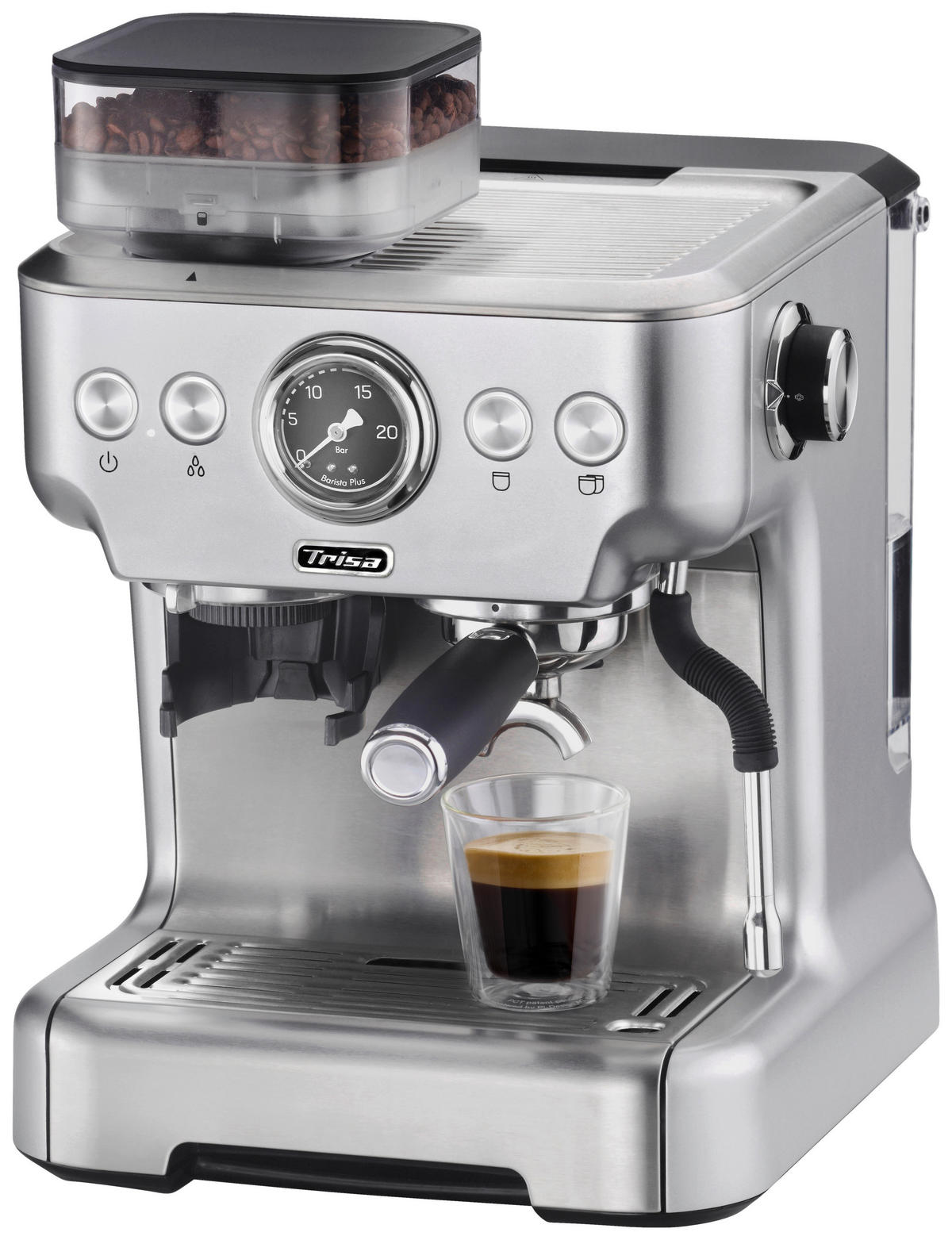 ESPRESSOMASCHINE  - Silberfarben, Basics, Metall (32,5/41/28cm) - Trisa Electronics