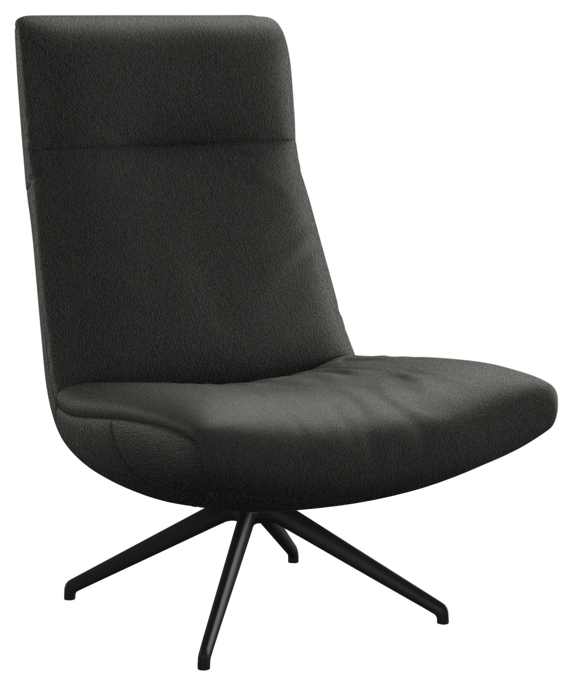 SESSEL in Echtleder Anthrazit  - Anthrazit/Schwarz, MODERN, Leder/Metall (74/105/92cm) - Johann Jakob