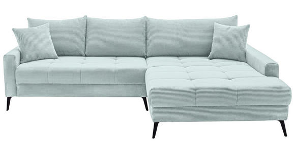 ECKSOFA  in Cord Blaugrau  280/173 cm  - Blaugrau/Schwarz, KONVENTIONELL, Textil/Metall (280/173cm) - Hom`in