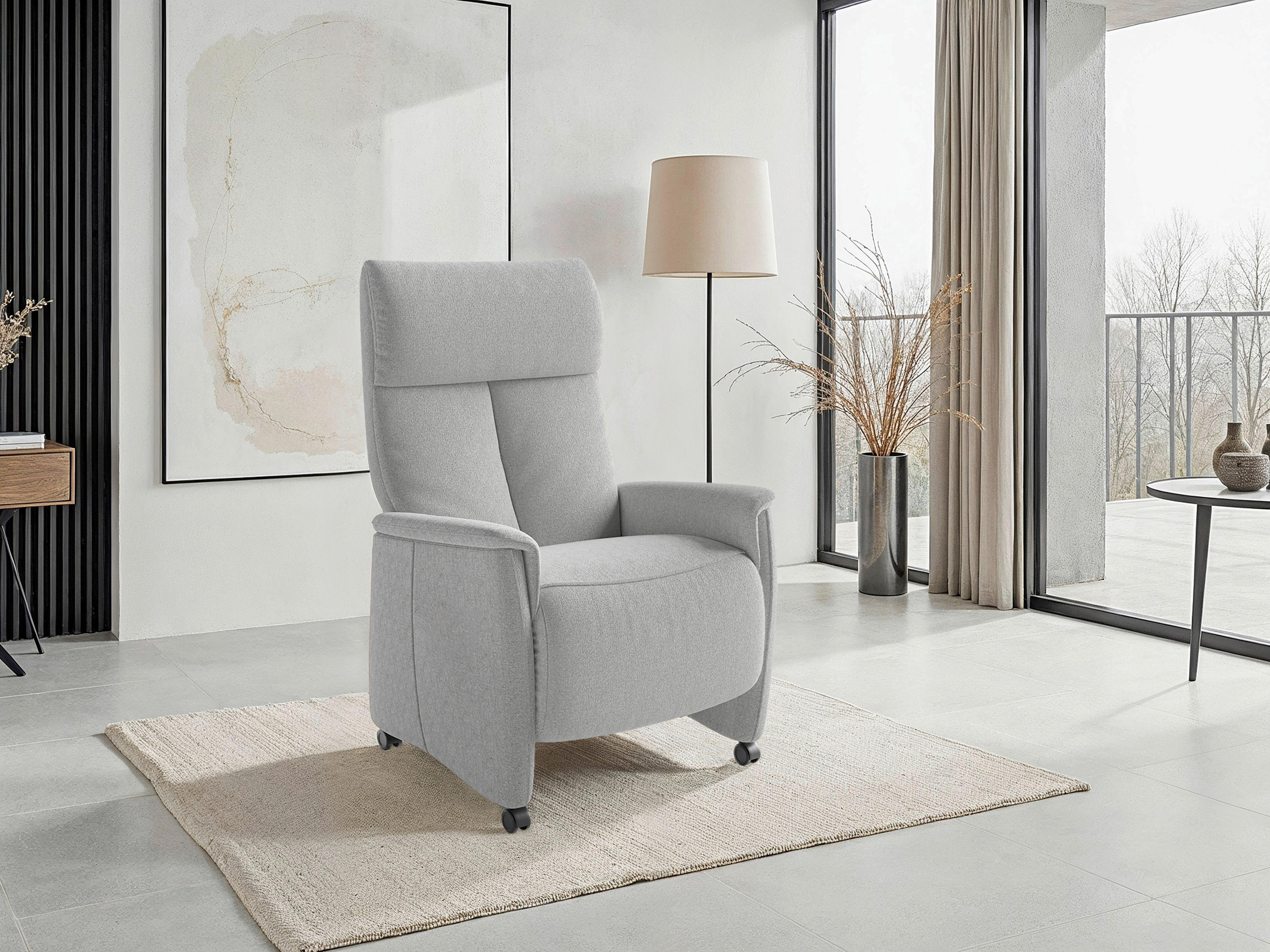 Sit & More RELAXAČNÍ KŘESLO, textil, barvy stříbra