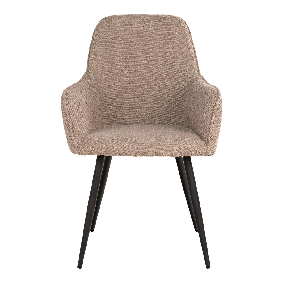 STOL MED ARMSTÖD SET 2 styck bouclé  - beige/svart, Modern, metall/textil (57/87/65cm) - MID.YOU