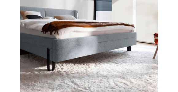 POLSTERBETT Beleuchtung 140/200 cm in Grau - Schwarz/Grau, MODERN, Textil/Metall (140/200cm) - Novel