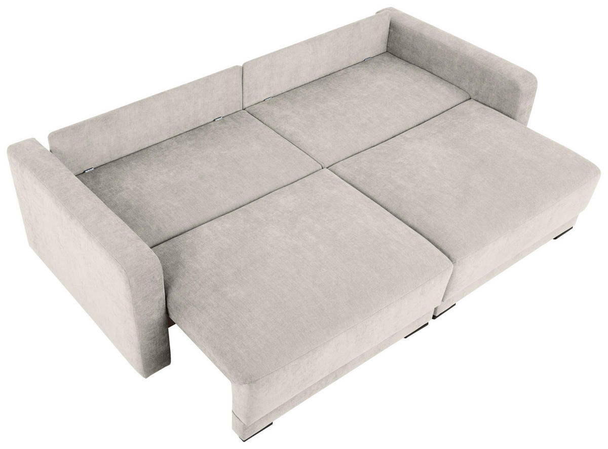 2-SITZER-SOFA in Chenille Creme  - Creme/Schwarz, Konventionell, Kunststoff/Textil (233/90/110cm) - MID.YOU