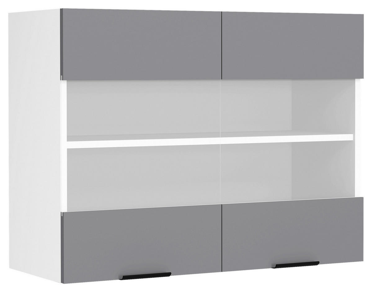 KÜCHENOBERSCHRANK 80/60/31 cm  in Anthrazit, Weiss  - Weiss/Anthrazit, Trend, Glas/Holzwerkstoff (80/60/31cm) - MID.YOU