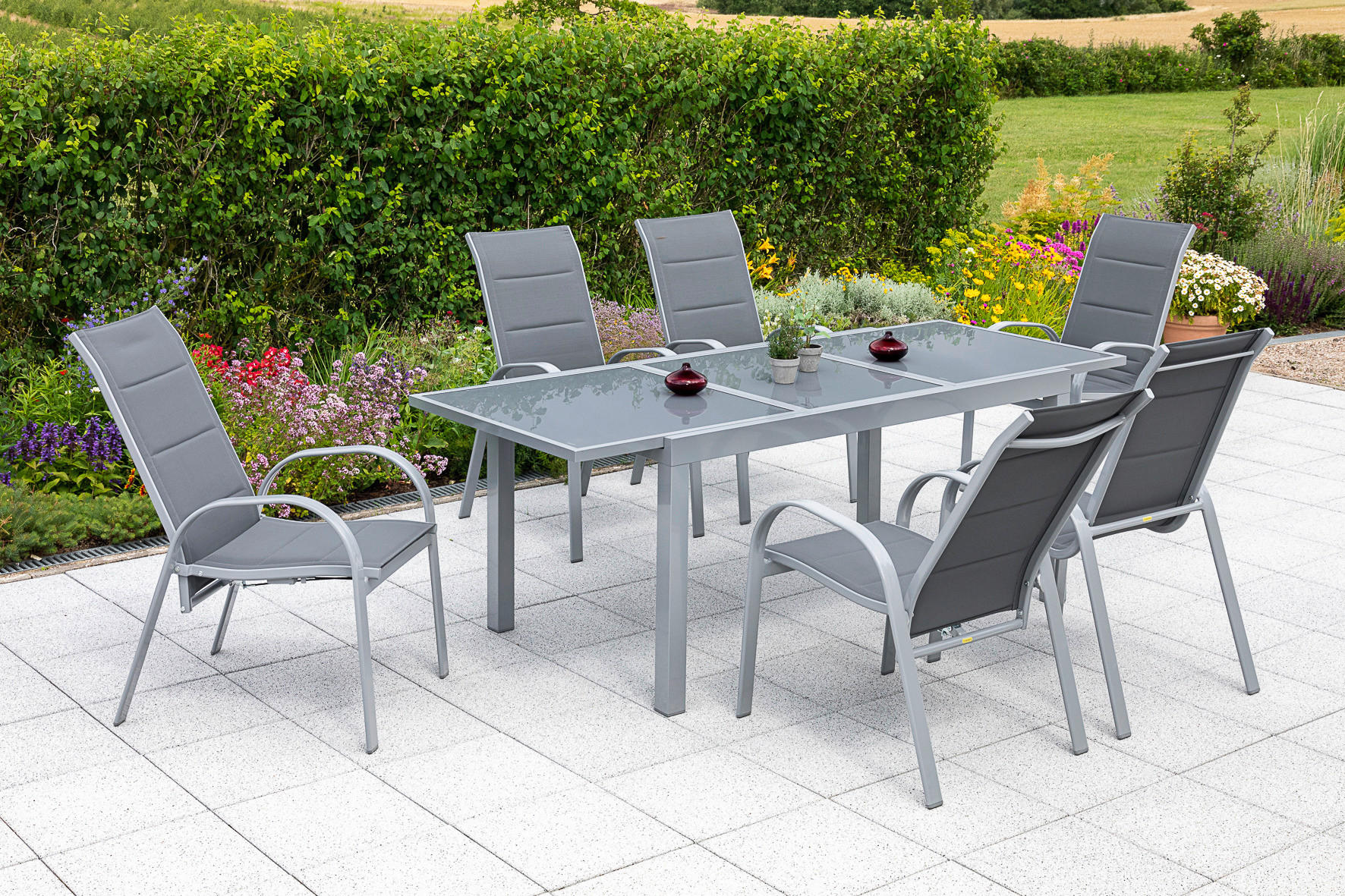 STAPELSESSEL Aluminium Grau  - Grau, MODERN, Kunststoff/Metall (59/107/71cm) - Gardenson