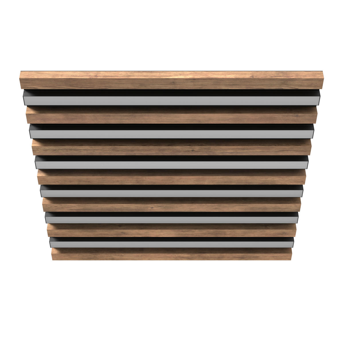 LED-TAKLAMPA HAYDEN 45/45/5 cm  - vit/svart, Natur, metall/trämaterial (45/45/5cm)