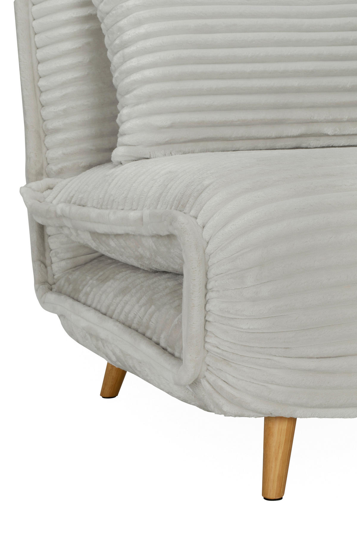 SCHLAFSESSEL Cord Weiß    - Walnussfarben/Weiß, MODERN, Holz/Textil (76/85/83cm) - Livetastic
