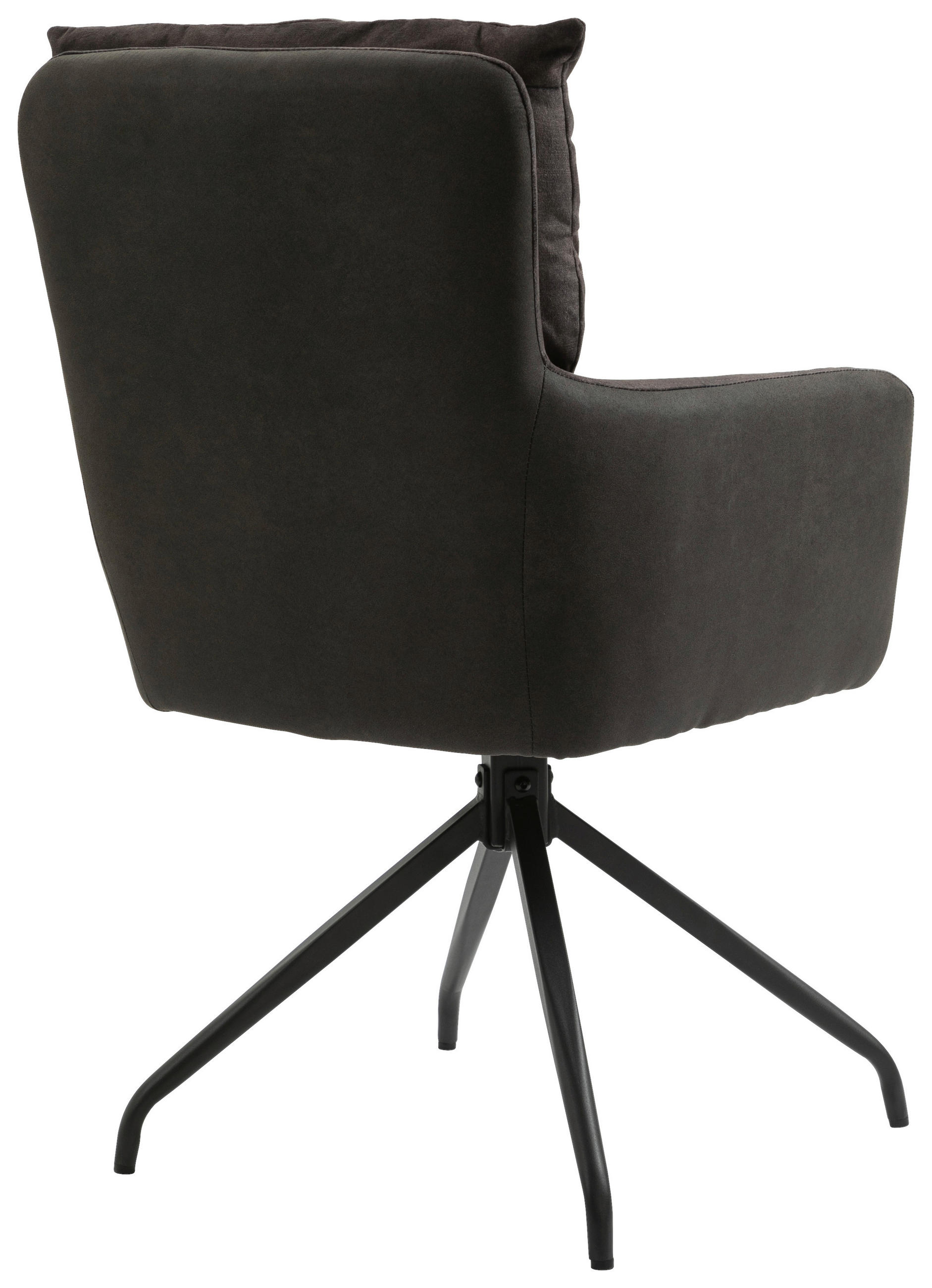 ARMLEHNSTUHL  in gesteppt  - Dunkelbraun/Schwarz, Design, Textil/Metall (60/92/67cm) - Livetastic