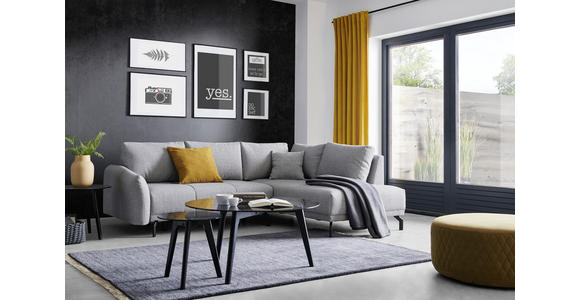 ECKSOFA in Samt Grün  - Schwarz/Grün, Design, Textil/Metall (250/191cm) - Carryhome