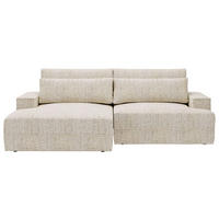 ECKSOFA in Struktur Beige  - Beige/Schwarz, Design, Kunststoff/Textil (156/272cm) - Livetastic