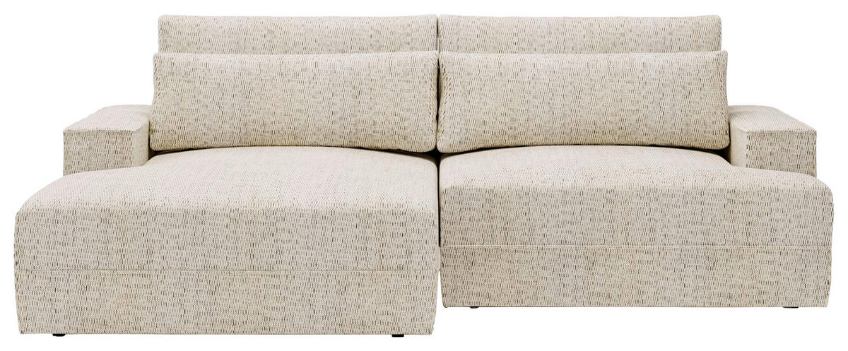 ECKSOFA in Struktur Beige  - Beige/Schwarz, Design, Kunststoff/Textil (156/272cm) - Livetastic