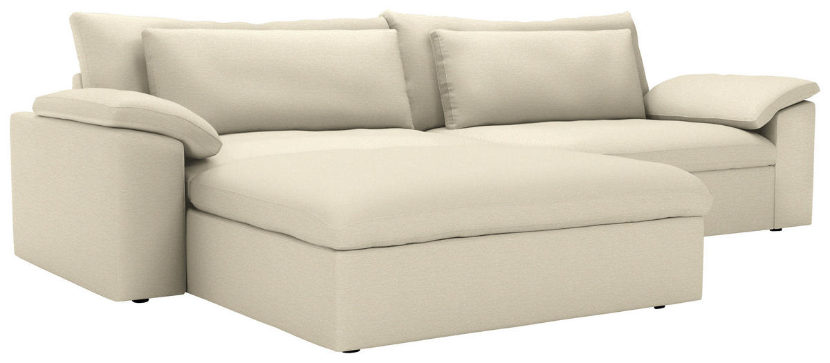 ECKSOFA  Chenille Naturfarben  - Schwarz/Naturfarben, Modern, Kunststoff/Textil (198/306cm) - Carryhome