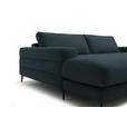 ECKSOFA  in Flachgewebe Petrol  177/253 cm  - Petrol/Schwarz, Design, Textil/Metall (177/253cm) - Dieter Knoll