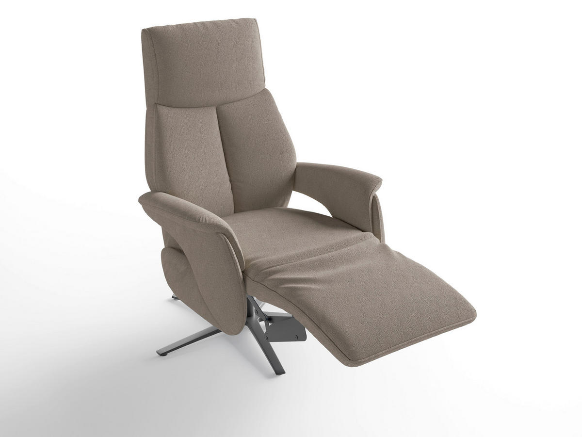 RELAXSESSEL Textil Taupe  - Taupe/Schwarz, Basics, Textil/Metall (75/113/85cm) - Sit & More