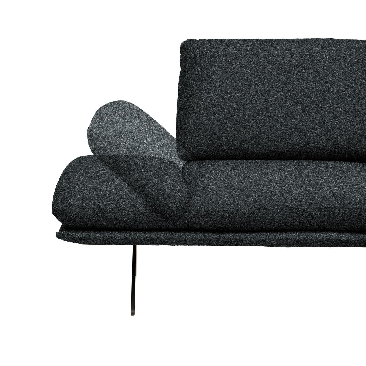 ECKSOFA Flachgewebe Anthrazit  - Anthrazit/Schwarz, Design, Textil/Metall (234/155cm) - Dieter Knoll