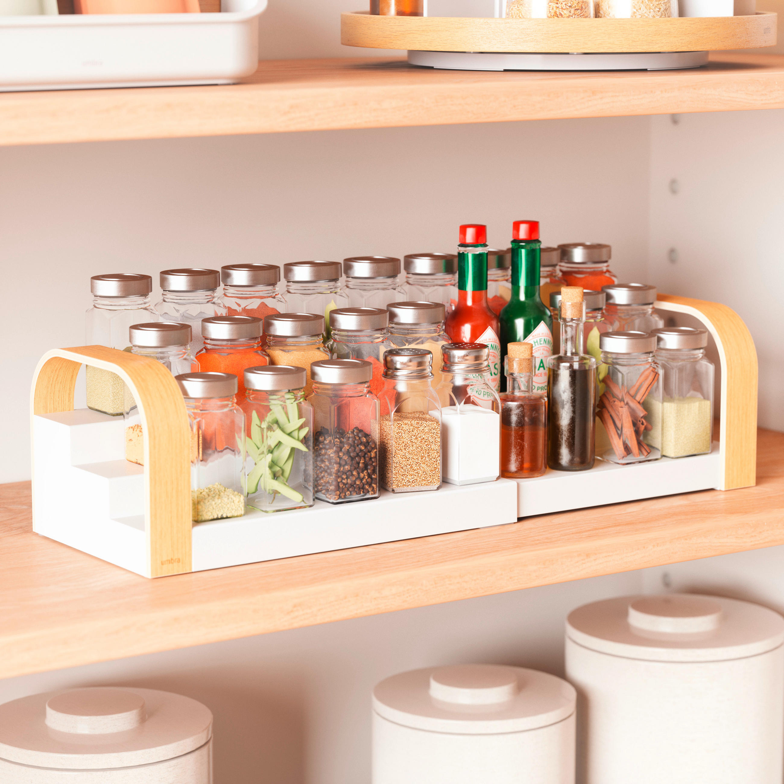 ORGANIZATOR  BELLWOOD 31/16/12 cm                  - bela/naravne barve, Basics, umetna masa/les (31/16/12cm) - Umbra