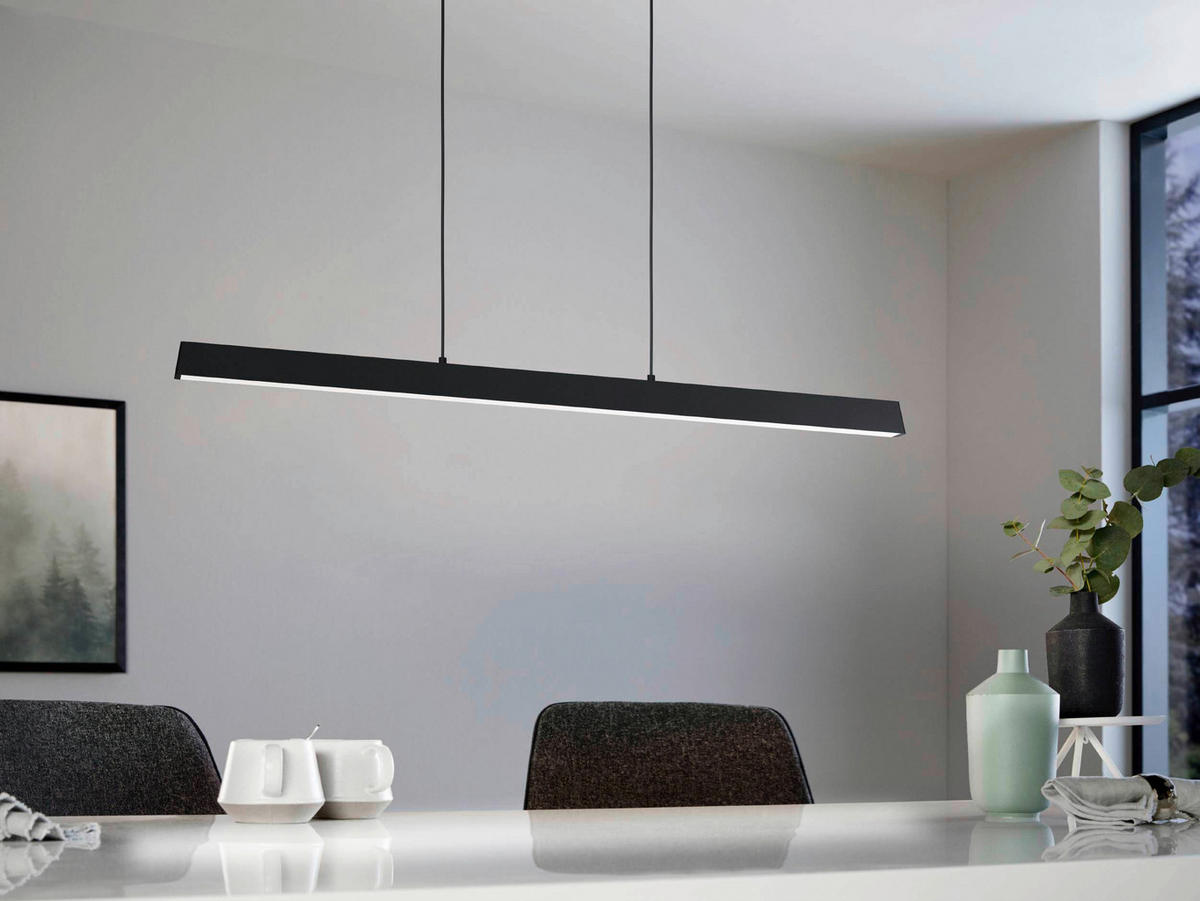 LED-HÄNGELEUCHTE 122/5,5/110 cm   - Schwarz, Design, Kunststoff (122/5,5/110cm) - Eglo
