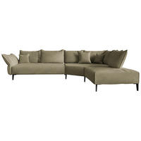 ECKSOFA Chenille, Flachgewebe Khaki  - Khaki/Schwarz, Modern, Textil/Metall (340/272cm) - W.Schillig