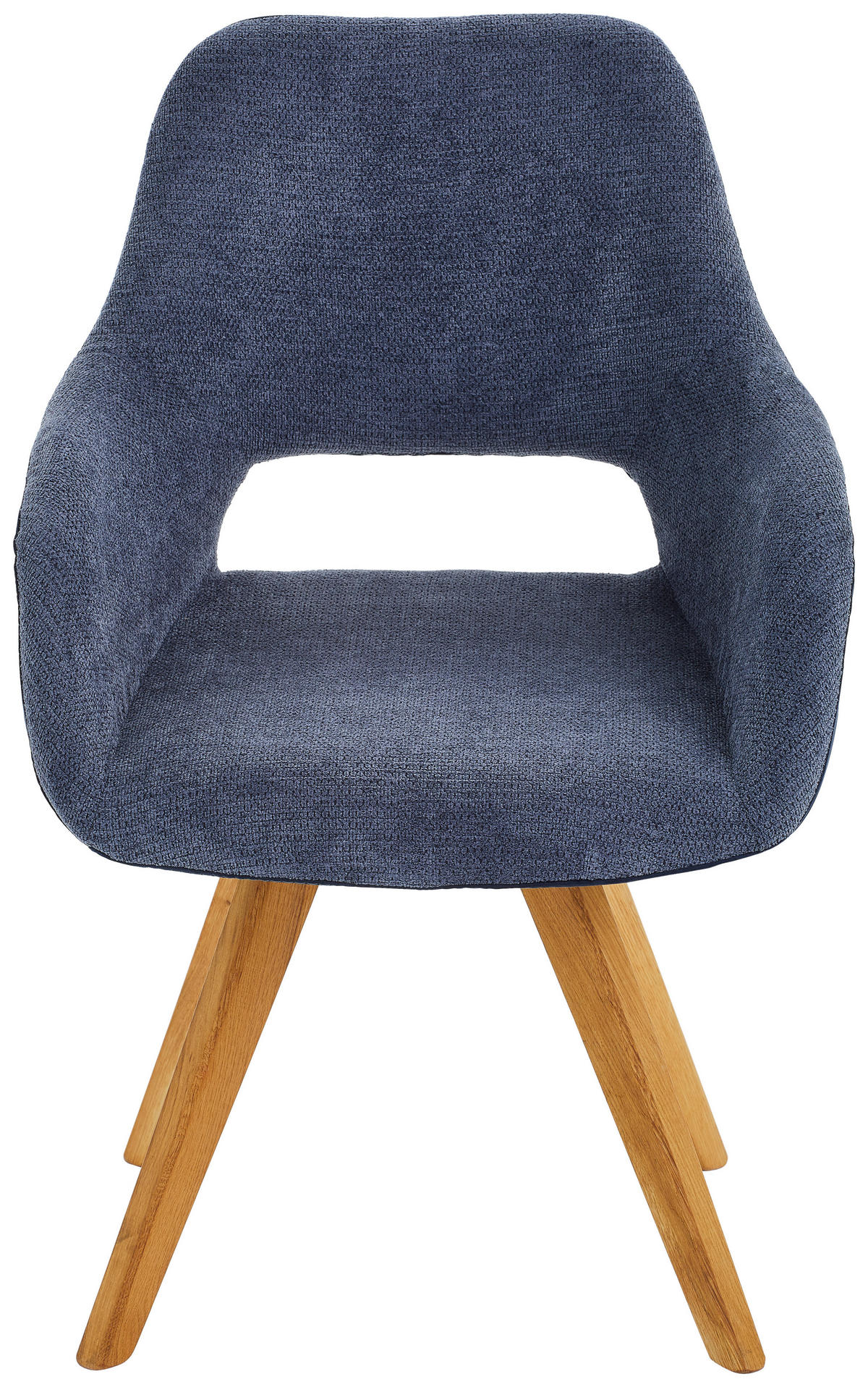 ARMLEHNSTUHL  in Flachgewebe, Mikrofaser  - Blau/Wildeiche, Design, Holz/Textil (56/86/64cm) - Lomoco