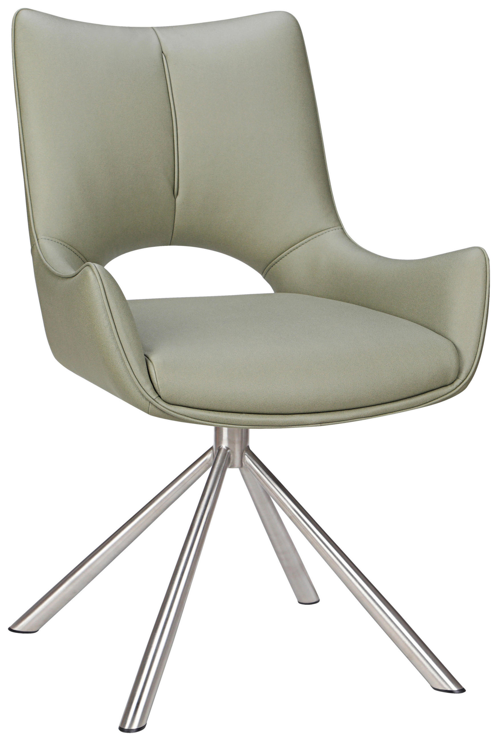 STUHL - Edelstahlfarben/Grün, Design, Textil/Metall (57/85,5/62cm) - Carryhome