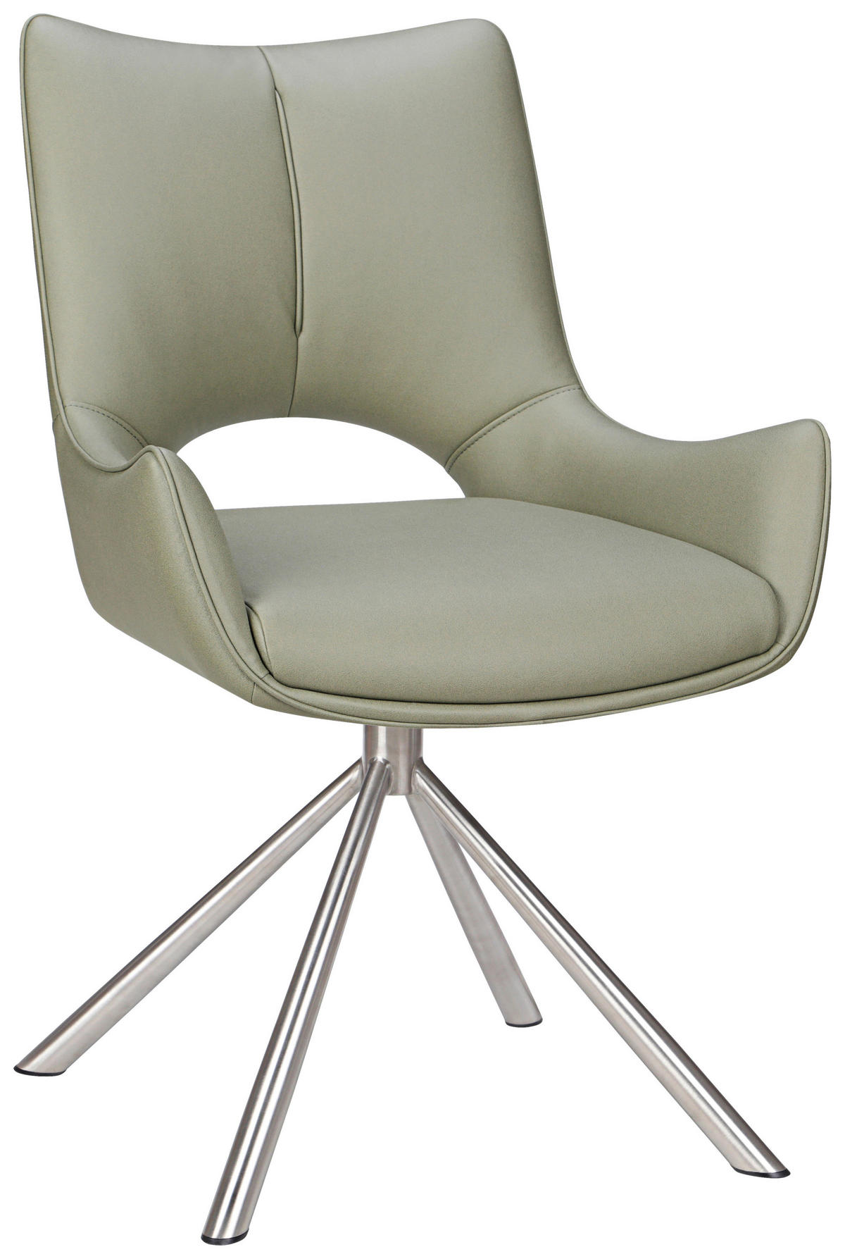 STUHL - Edelstahlfarben/Grün, Design, Textil/Metall (57/85,5/62cm) - Carryhome