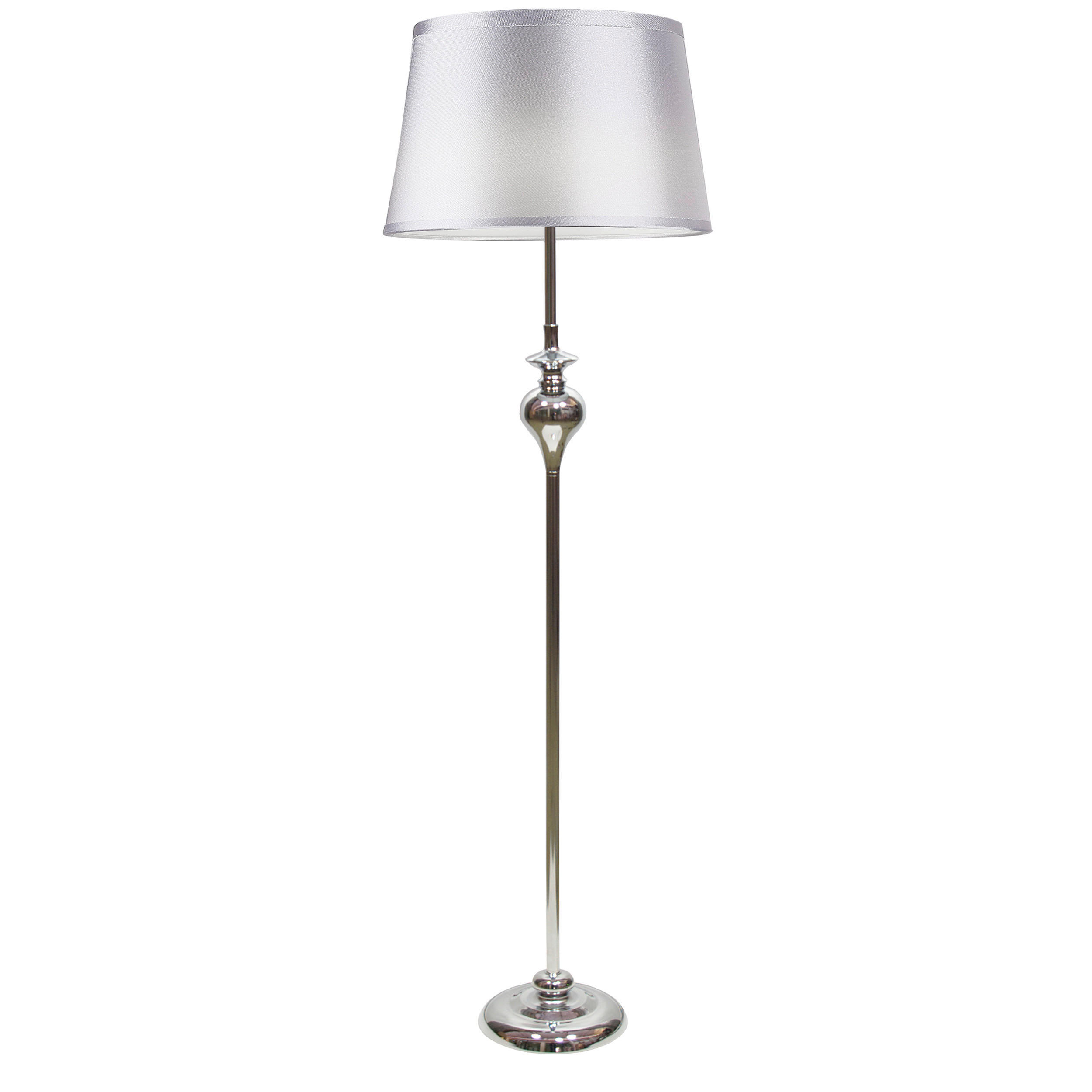 STEHLEUCHTE Modern 35/35/135 cm    - Chromfarben, KONVENTIONELL, Textil/Metall (35/35/135cm)