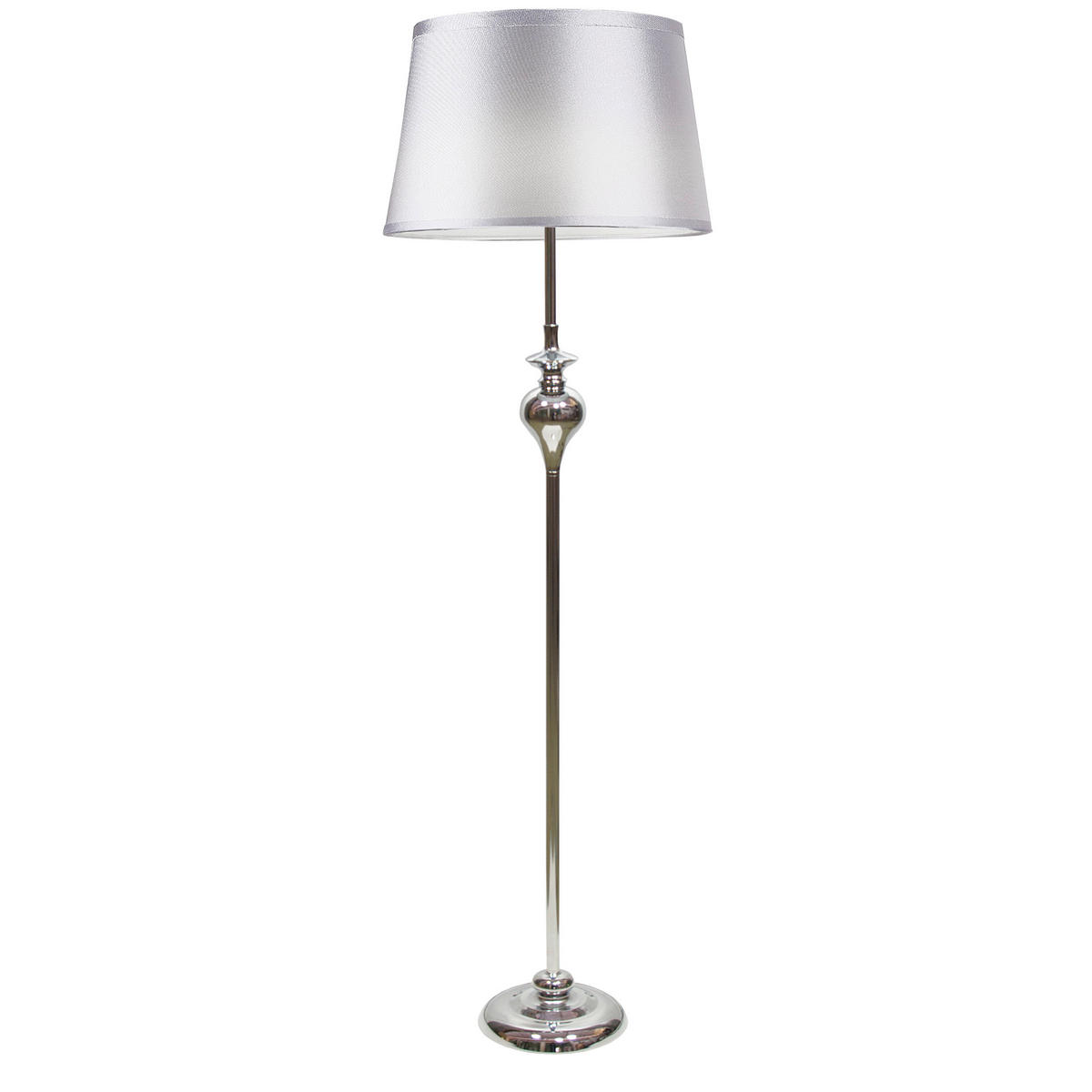 STEHLEUCHTE Modern 35/35/135 cm    - Chromfarben, KONVENTIONELL, Textil/Metall (35/35/135cm)