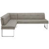 ECKBANK 174/213 cm Mikrofaser Chromfarben, Ecru Metall   - Chromfarben/Ecru, Design, Textil/Metall (174/213cm) - Novel