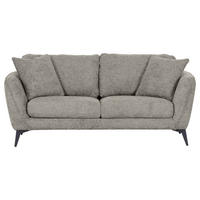 2-SITZER-SOFA in Chenille Hellgrau  - Hellgrau/Schwarz, Konventionell, Textil/Metall (190/70/98cm) - Carryhome