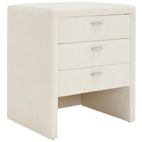 NACHTSCHRANK 48/55/40 cm  - Alufarben/Weiß, KONVENTIONELL, Textil/Metall (48/55/40cm) - Voleo