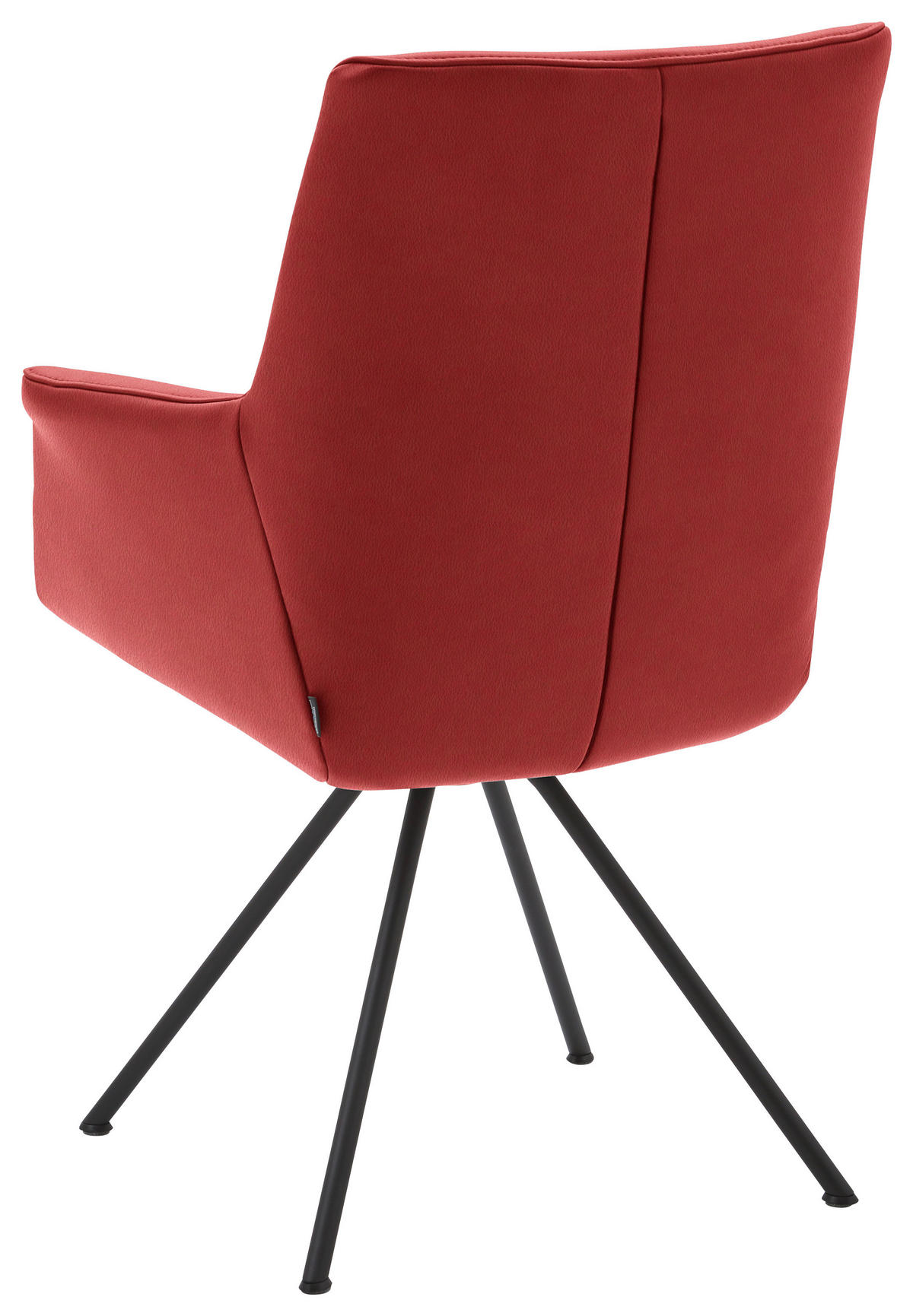 ARMLEHNSTUHL  in Stahl Echtleder pigmentiert  - Weinrot/Schwarz, Design, Leder/Metall (60/90/61cm) - Dieter Knoll
