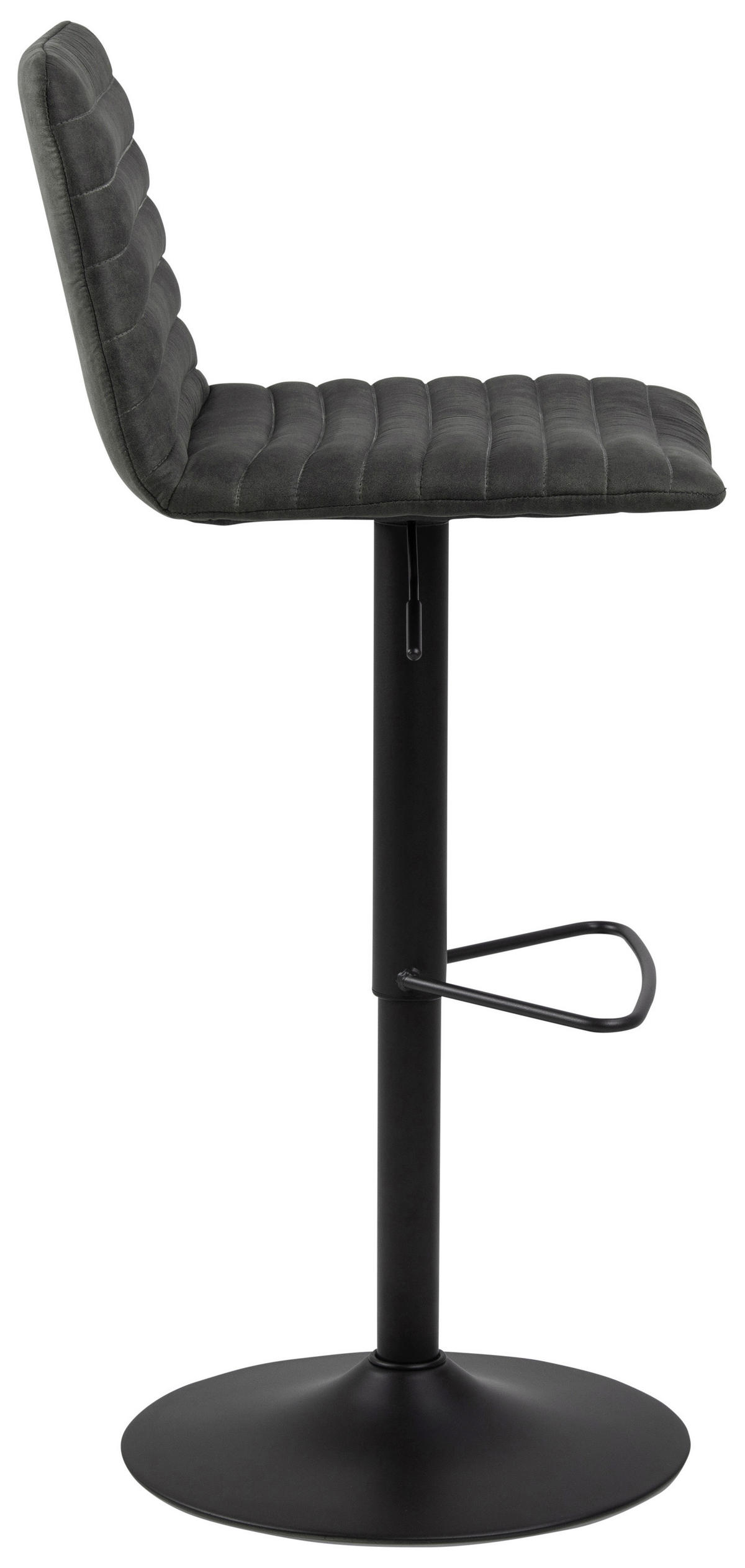 BARHOCKER Webstoff Dunkelgrau  - Dunkelgrau/Schwarz, Trend, Textil/Metall (50cm) - MID.YOU