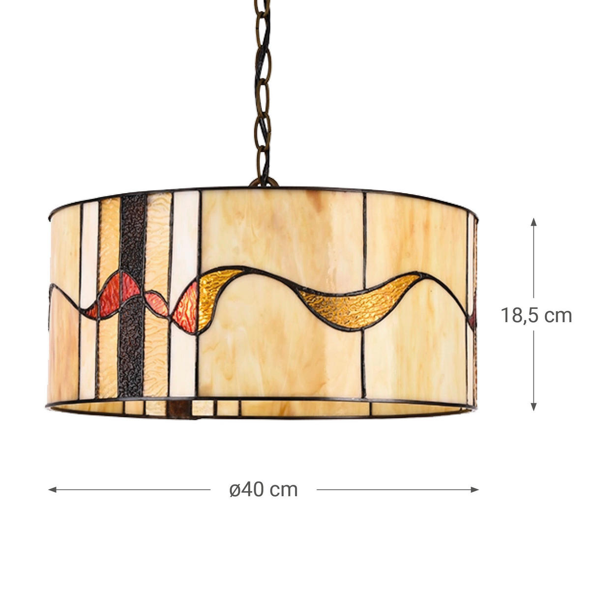 ASZTALI LÁMPA - barna/többszínű, Basics, Üveg/fém (40/18.5/40cm)