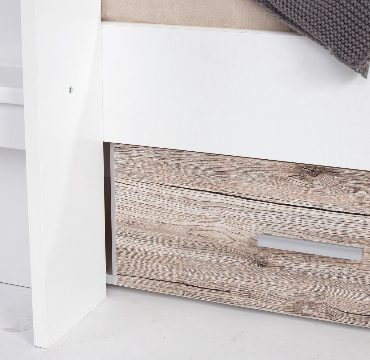 ETAGENBETT 90/200 cm Weiß, Eichefarben  - Eichefarben/Weiß, KONVENTIONELL, Holzwerkstoff (90/200cm) - MID.YOU