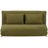 SCHLAFSOFA Webstoff Grün, Nussbaumfarben  - Nussbaumfarben/Grün, Design, Textil/Metall (140/97/80cm) - MID.YOU