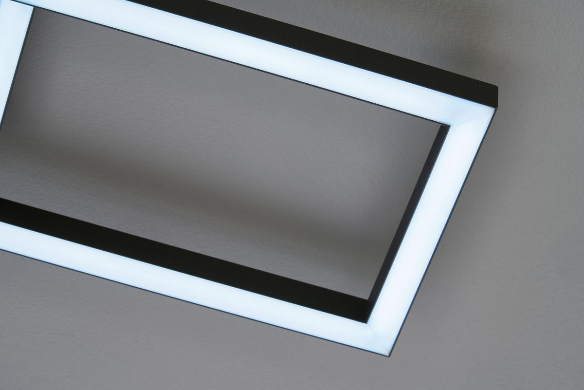 LED-DECKENLEUCHTE Seth 52/52/9,5 cm   - Schwarz, Design, Metall (52/52/9,5cm) - Fischer & Honsel